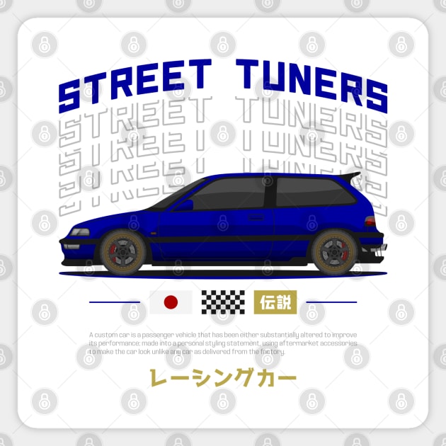 Midnight Racer Blue Kanjo EF JDM Sticker by GoldenTuners